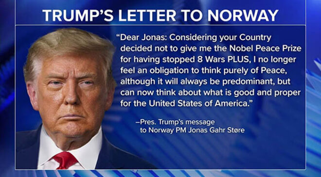 Trump: Không có giải thưởng, không có hòa bình